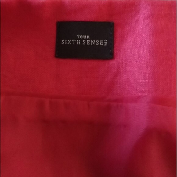 YOUR SIX SENSE 100% LINEN MAXI SLEEVELESS PINK DRESS LINING SIZE XL - Picture 5 of 5